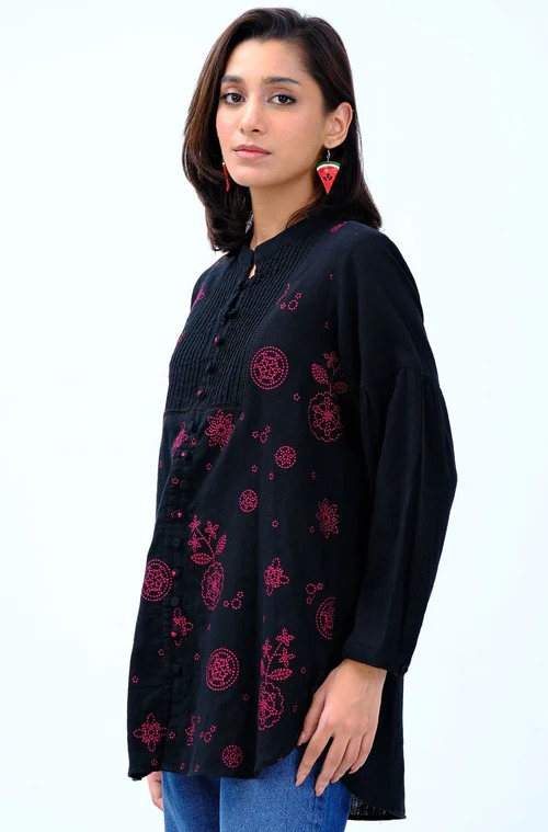 Stitched 1 Piece Embroidered Khaddar Top
